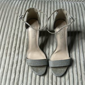 Silver heel sandals